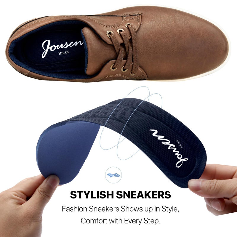 Jousen Men's Casual Shoes Memory Foam Mens Fashion Sneakers Business Dress Sneaker (A81Q06 Dark Brown 9.5) - Image 2